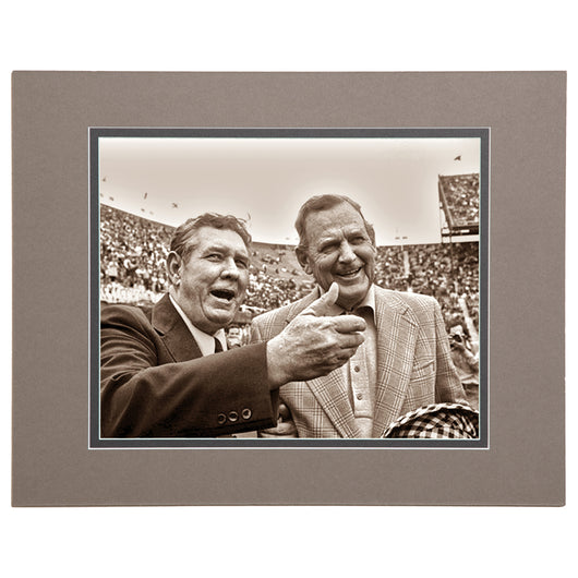 Coaching Legends Shug Jordan and Bear Bryant Framed Photo- Conversation prior to the Iron Bowl