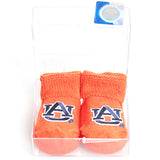 Orange Auburn Baby Booties in Gift Box