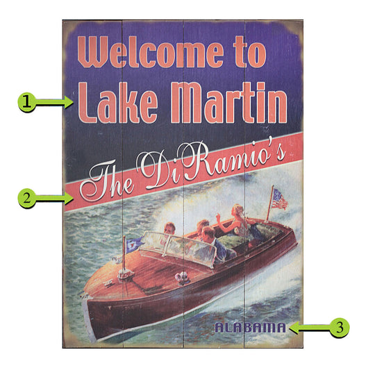 Red, White & Blue Boaters Custom Wooden Sign