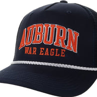 ROADIE Trucker Hate Auburn Navy/white rope w/Auburn WarEagle