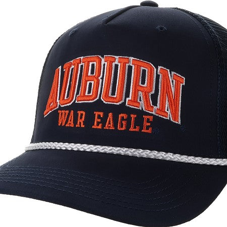 ROADIE Trucker Hate Auburn Navy/white rope w/Auburn WarEagle