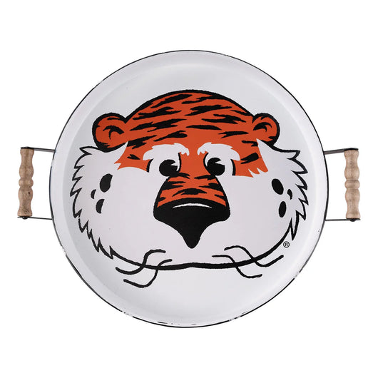 Aubie War Eagle Round Enamel Tray