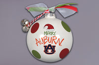 Merry Auburn Polka Dot Ball Ornament