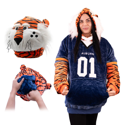 Aubie the Tiger Hoodie Snuggie and Pillow