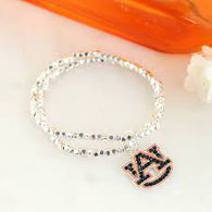 Auburn Crystal Logo Bracelet