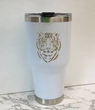 Easy Tiger Etched Tumbler White