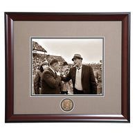 Coaching Legends Shug Jordan and Bear Bryant Framed Sepia Photo - Conversation before the Iron Bowl