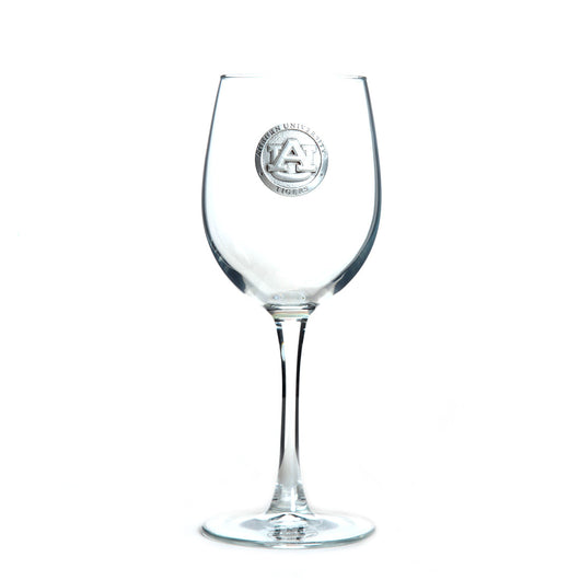 AU Pewter Logo Wine Glass