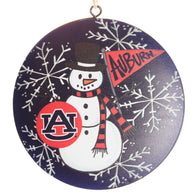 Auburn Snowman Metal Ornament