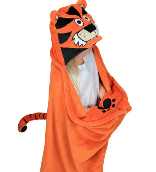 Tiger Critter Hooded Kids Blanket