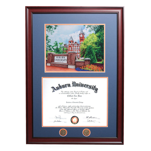 Samford Hall Colorful Sketch Auburn Diploma Frame