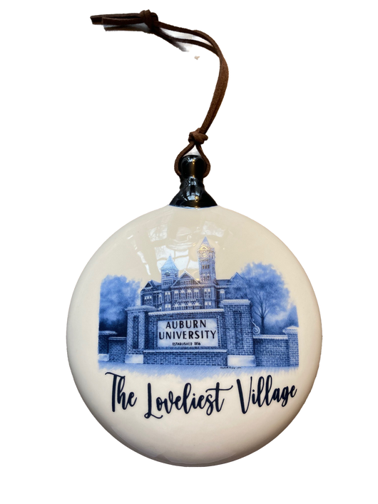 Samford Hall Ceramic Puff Ornament