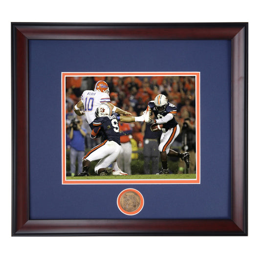 Auburn Tigers Block Punt by Jerraud Powers and Tristan Davis results in Tre Smith Touchdown vs Florida 2006 Framed Photo