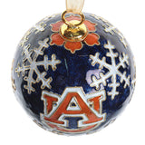 Auburn Snowflake Navy Cloisonné Ornament