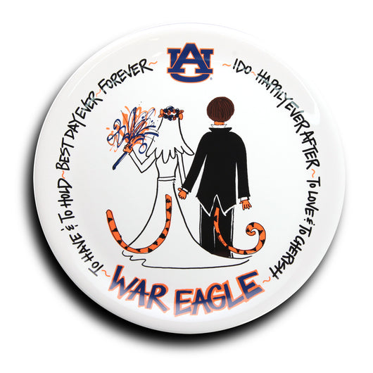A War Eagle Wedding Plate - An Auburn Art Exclusive