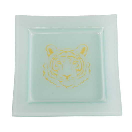 Tiger Square Glass Platter